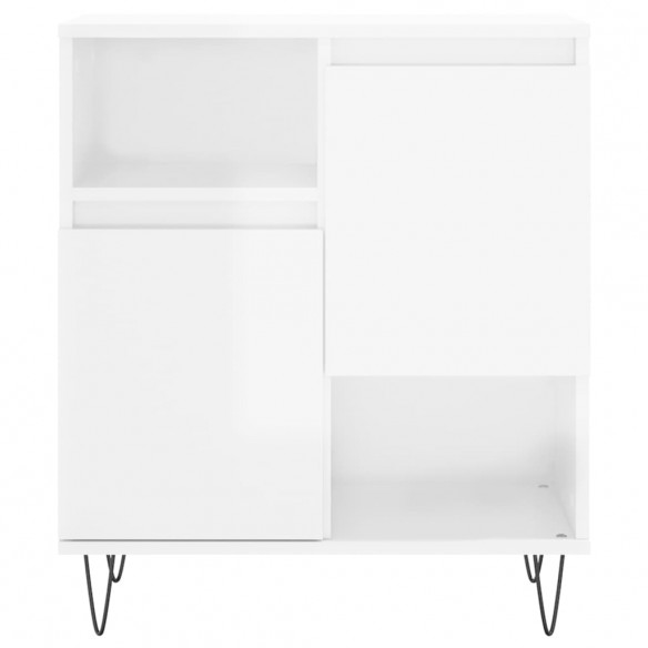 Buffets 3 pcs blanc brillant bois d'ingénierie