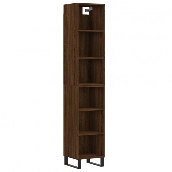 Buffet haut Chêne marron 34,5x32,5x180 cm Bois d'ingénierie