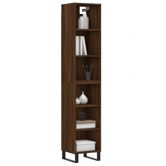 Buffet haut Chêne marron 34,5x32,5x180 cm Bois d'ingénierie