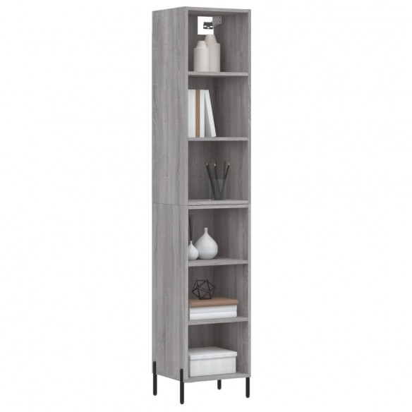 Buffet haut Sonoma gris 34,5x32,5x180 cm Bois d'ingénierie