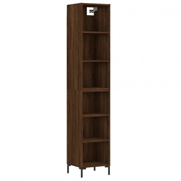 Buffet haut Chêne marron 34,5x32,5x180 cm Bois d'ingénierie