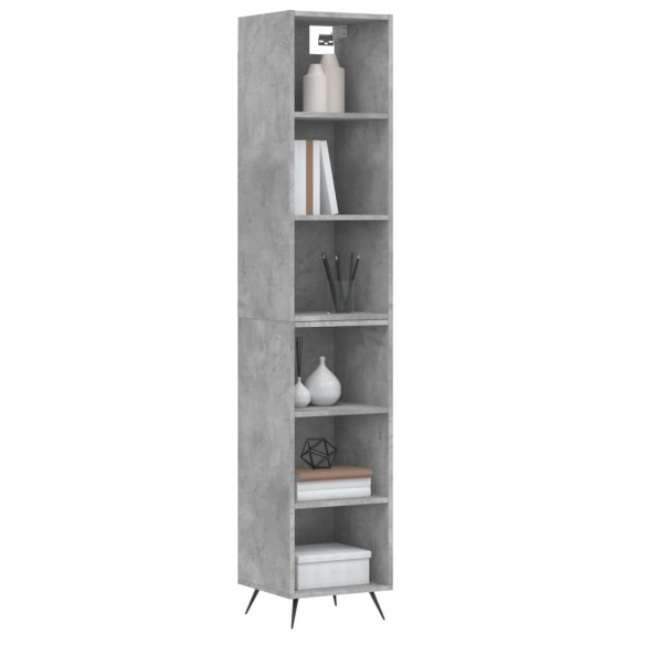 Buffet haut Gris béton 34,5x32,5x180 cm Bois d'ingénierie