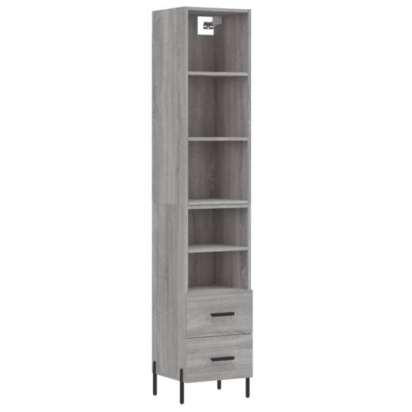 Buffet haut Sonoma gris 34,5x34x180 cm Bois d'ingénierie