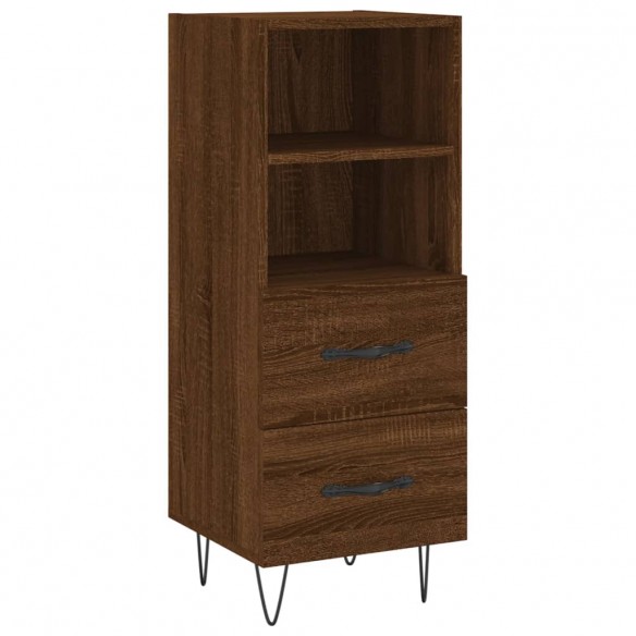 Buffet haut Chêne marron 34,5x34x180 cm Bois d'ingénierie