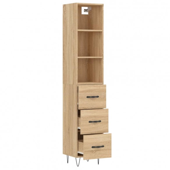 Buffet haut Chêne sonoma 34,5x34x180 cm Bois d'ingénierie