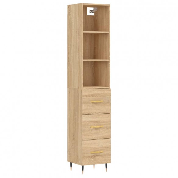 Buffet haut Chêne sonoma 34,5x34x180 cm Bois d'ingénierie