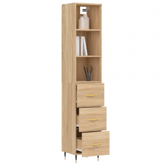 Buffet haut Chêne sonoma 34,5x34x180 cm Bois d'ingénierie