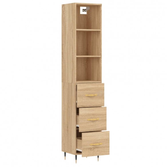 Buffet haut Chêne sonoma 34,5x34x180 cm Bois d'ingénierie