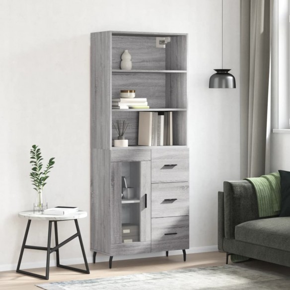 Buffet haut Sonoma gris 69,5x34x180 cm Bois d'ingénierie