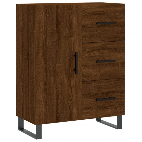 Buffet haut Chêne marron 69,5x34x180 cm Bois d'ingénierie