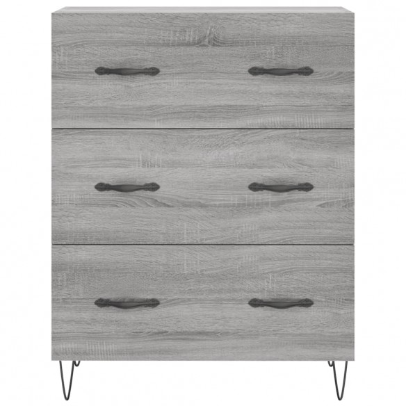 Buffet haut Sonoma gris 69,5x34x180 cm Bois d'ingénierie