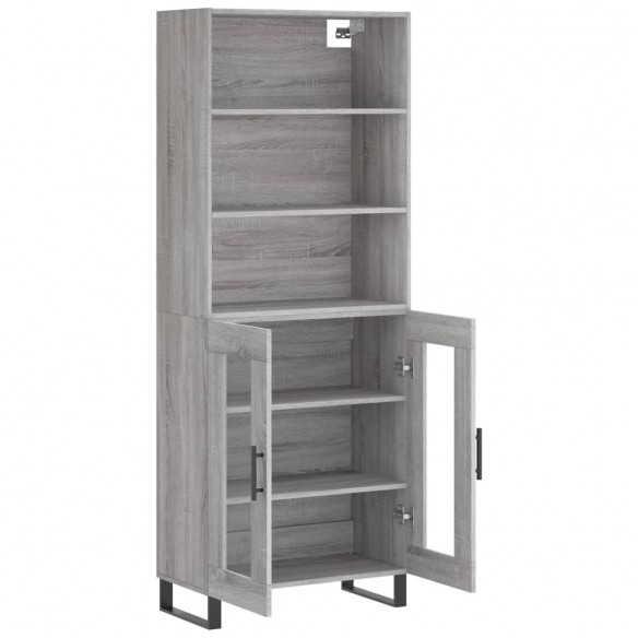 Buffet haut Sonoma gris 69,5x34x180 cm Bois d'ingénierie