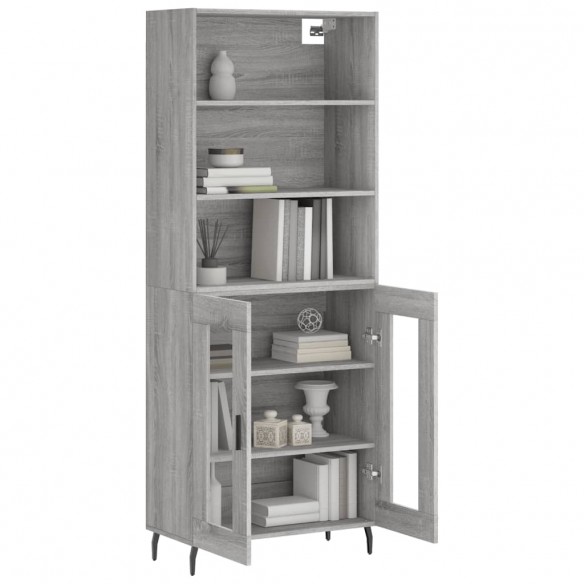 Buffet haut Sonoma gris 69,5x34x180 cm Bois d'ingénierie