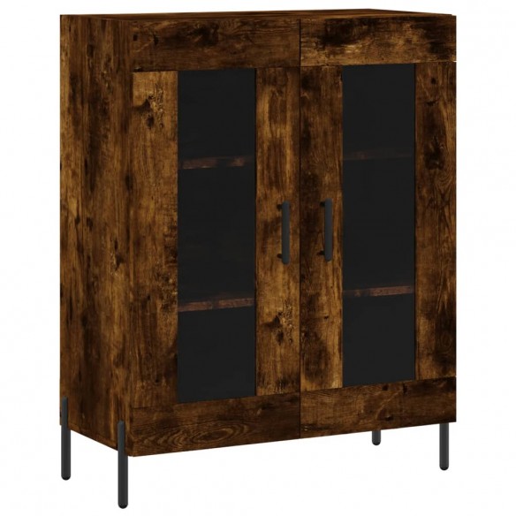 Buffet haut Chêne fumé 69,5x34x180 cm Bois d'ingénierie