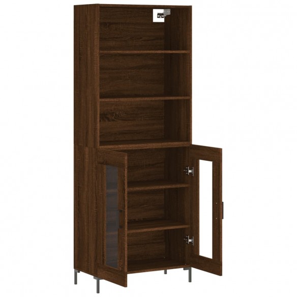 Buffet haut Chêne marron 69,5x34x180 cm Bois d'ingénierie