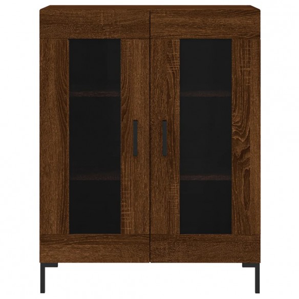 Buffet haut Chêne marron 69,5x34x180 cm Bois d'ingénierie