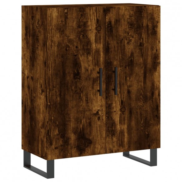 Buffet haut Chêne fumé 69,5x34x180 cm Bois d'ingénierie