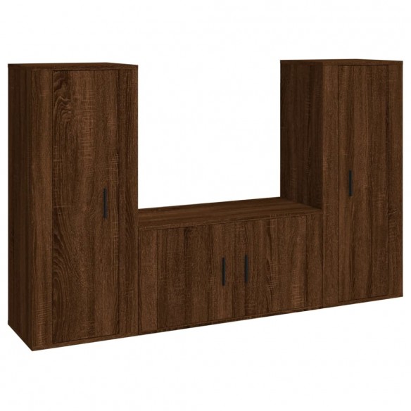 Ensemble de meubles TV 3 pcs Chêne marron Bois d'ingénierie