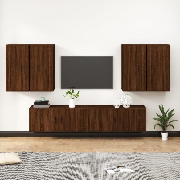 Ensemble de meubles TV 6 pcs Chêne marron Bois d'ingénierie