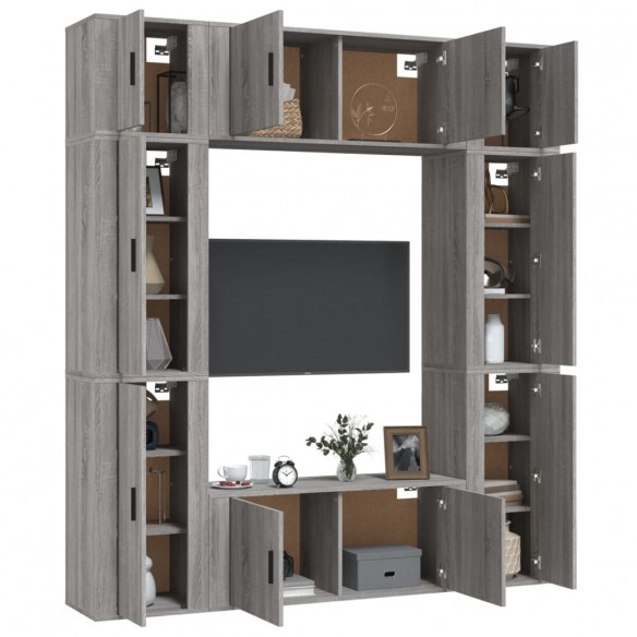 Ensemble de meubles TV 8 pcs Sonoma gris Bois d'ingénierie