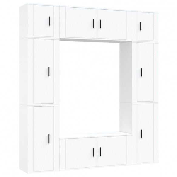 Ensemble de meubles TV 8 pcs Blanc Bois d'ingénierie