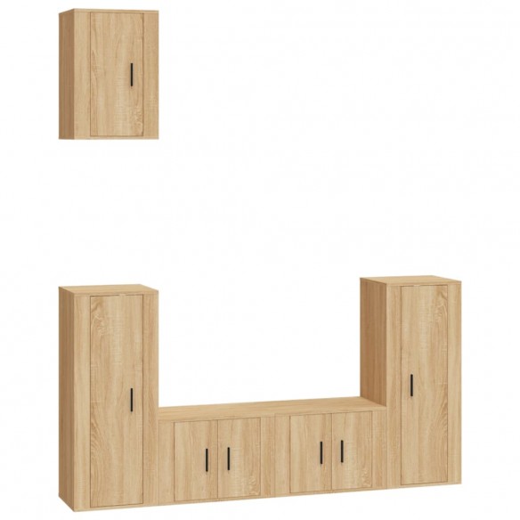 Ensemble de meubles TV 5 pcs Chêne sonoma Bois d'ingénierie