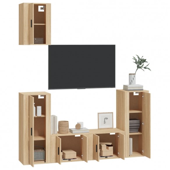 Ensemble de meubles TV 5 pcs Chêne sonoma Bois d'ingénierie