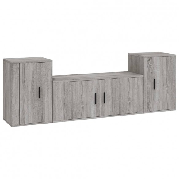 Ensemble de meubles TV 3 pcs Sonoma gris Bois d'ingénierie