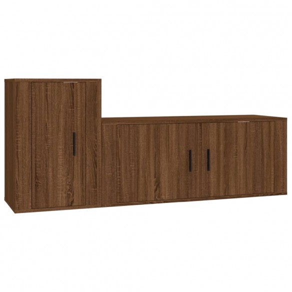 Ensemble de meubles TV 2 pcs Chêne marron Bois d'ingénierie