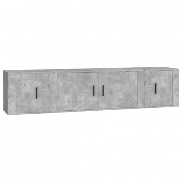 Ensemble de meubles TV 3 pcs Gris béton Bois d'ingénierie