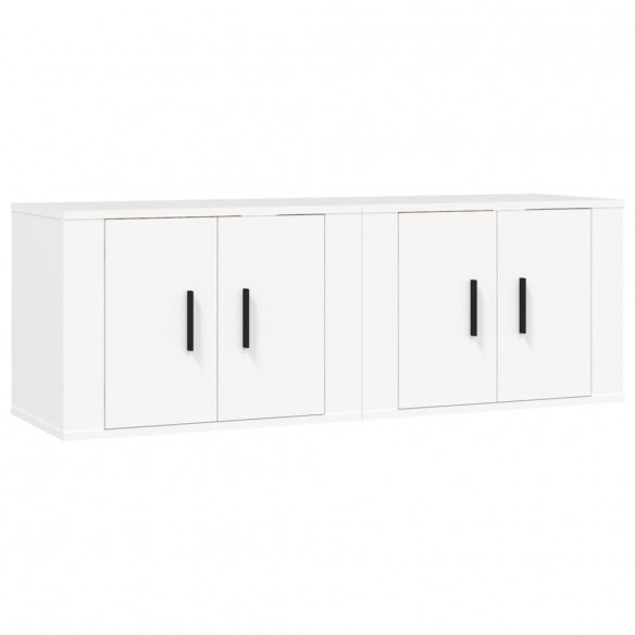 Meubles TV muraux 2 pcs blanc 57x34,5x40 cm