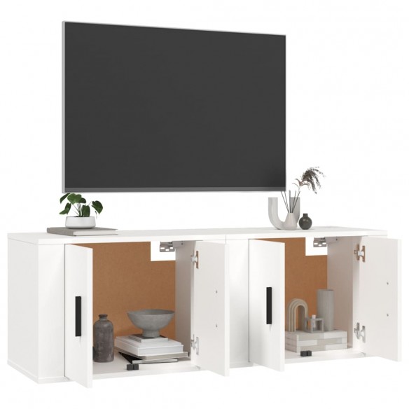 Meubles TV muraux 2 pcs blanc 57x34,5x40 cm