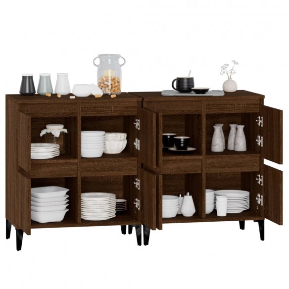 Buffets 2 pcs chêne marron 60x35x70 cm bois d'ingénierie