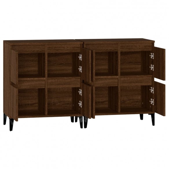 Buffets 2 pcs chêne marron 60x35x70 cm bois d'ingénierie