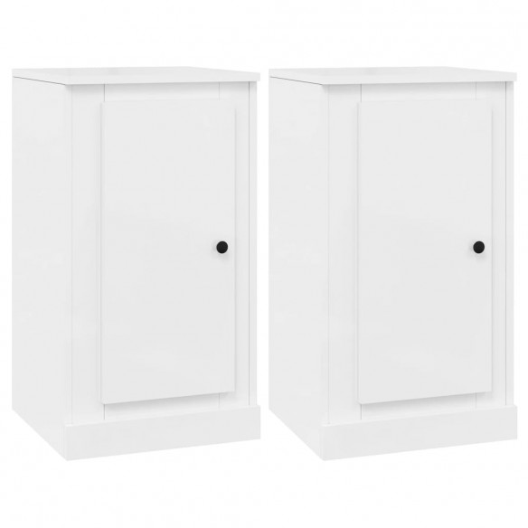 Buffets 3 pcs blanc brillant bois d'ingénierie