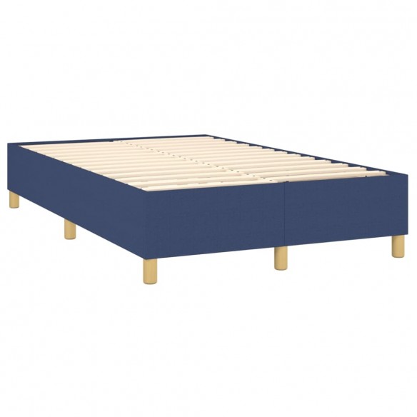 Cadre de lit avec matelas Bleu 120x200 cm Tissu