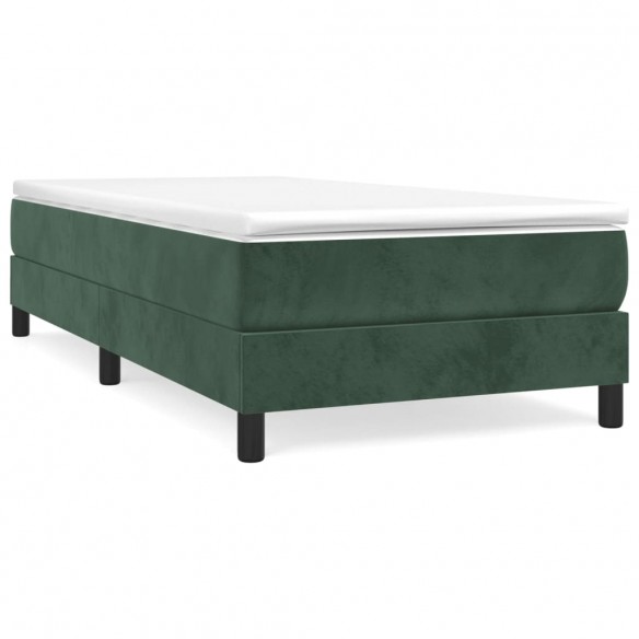 Cadre de lit avec matelas Vert foncé 100x200 cm