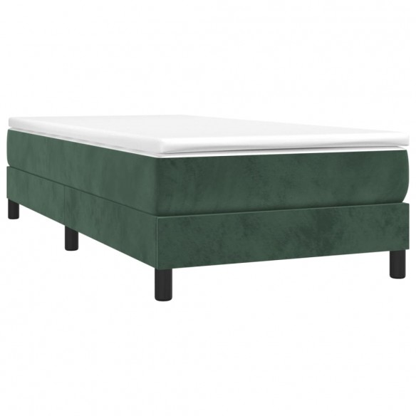 Cadre de lit avec matelas Vert foncé 100x200 cm