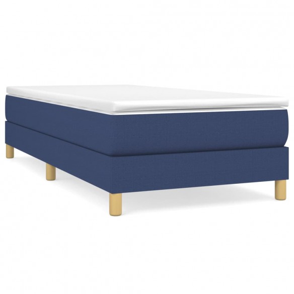 Cadre de lit avec matelas Bleu 80x200 cm Tissu