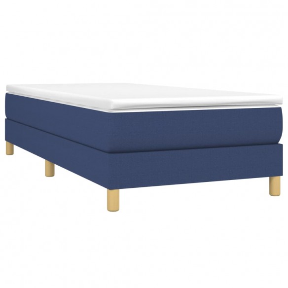 Cadre de lit avec matelas Bleu 80x200 cm Tissu