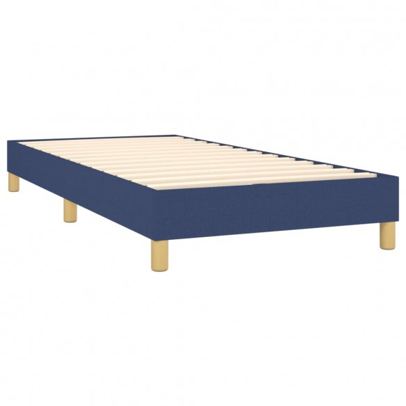 Cadre de lit avec matelas Bleu 80x200 cm Tissu