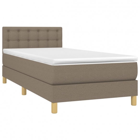 Cadre de lit avec matelas Taupe 100x200 cm Tissu