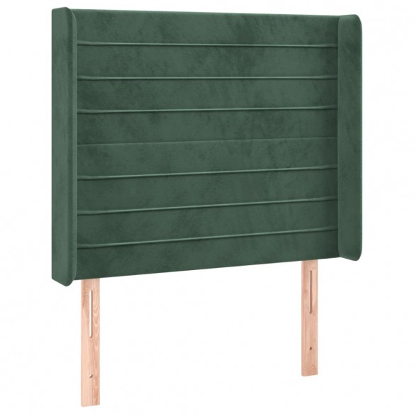 Cadre de lit matelas et LED Vert foncé 100x200 cm