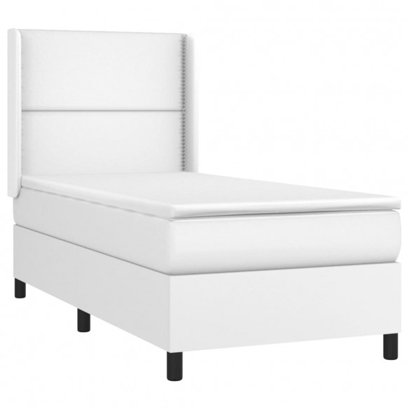 Cadre de lit matelas LED Blanc 80x200cm Similicuir