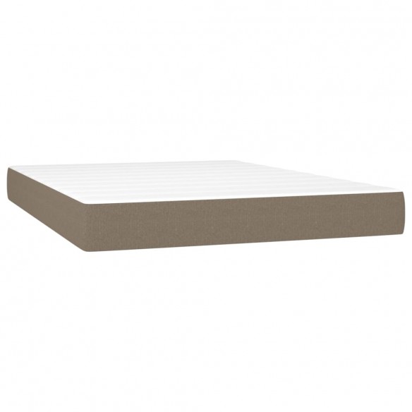 Cadre de lit matelas et LED Taupe 140x190 cm Tissu