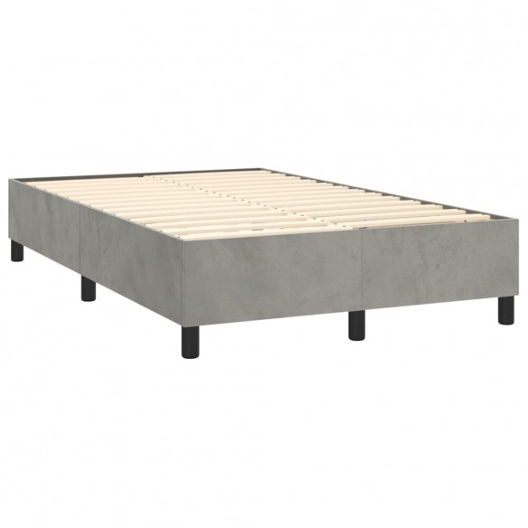 Cadre de lit matelas et LED Gris clair 120x200 cm