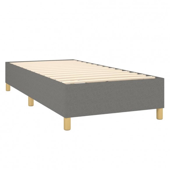 Cadre de lit et matelas et LED Gris foncé 80x200cm