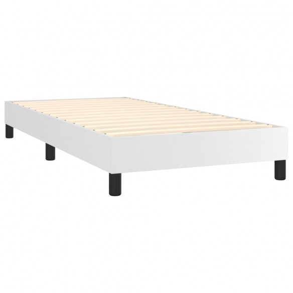 Cadre de lit et matelas et LED Blanc 100x200 cm