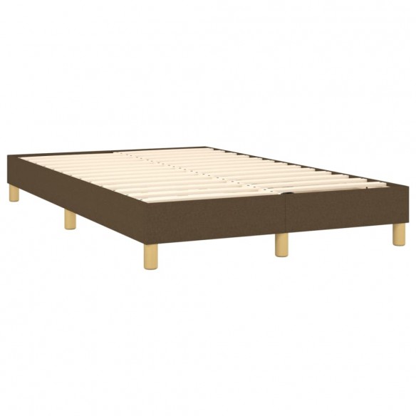 Cadre de lit matelas et LED Marron foncé 120x200 cm