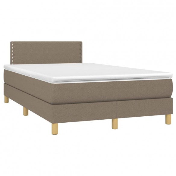 Cadre de lit avec matelas LED Taupe 120x200 cm Tissu